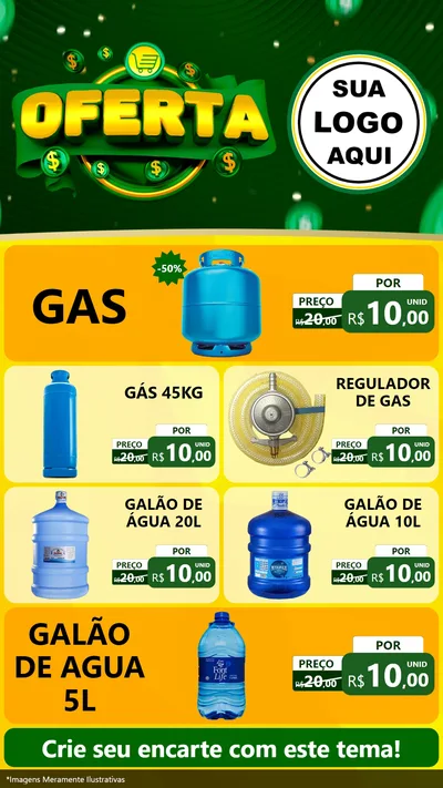 Modelo de TV para TV Vertical com o tema Oferta para Água e gás