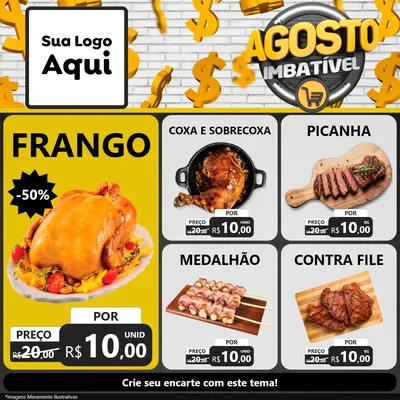 Modelo de Rede Social para Feed Facebook com o tema Agosto imbatível para Assados