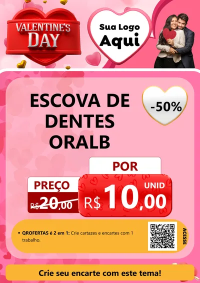 Modelo de Cartaz para Cartaz A4 Vertical com o tema Valentine's Day para Higiene Pessoal
