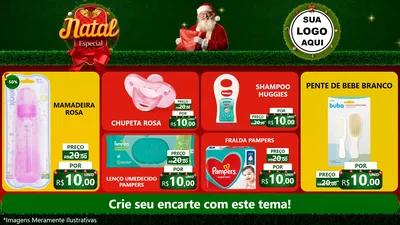 Modelo de TV para TV Horizontal com o tema Natal Especial para Bebês