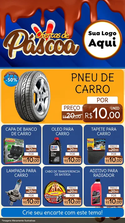 Modelo de Rede Social para Stories com o tema Ofertas de Páscoa para Auto peças