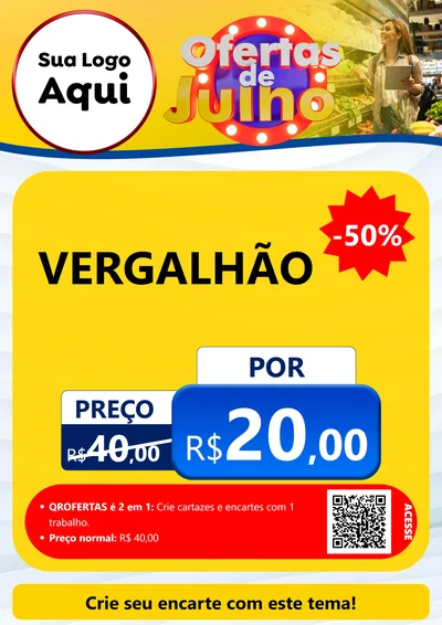 Modelo de Cartaz para Cartaz A4 Vertical com o tema Ofertas de Julho para Ferragens