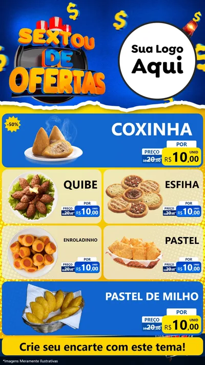 Modelo de TV para TV Vertical com o tema Sextou de Ofertas para Salgadaria