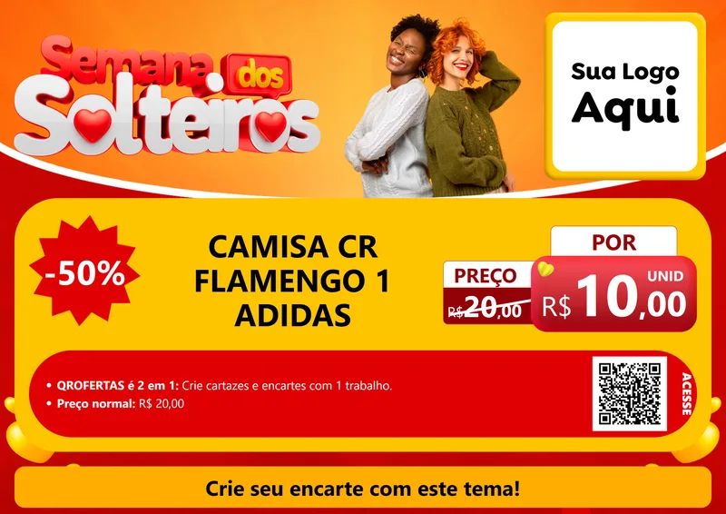 Modelo de Cartaz para Cartaz A4 Horizontal com o tema Semana dos Solteiros para Roupas e acessórios