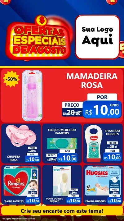 Modelo de Rede Social para Stories com o tema Ofertas Especiais de Agosto para Bebês