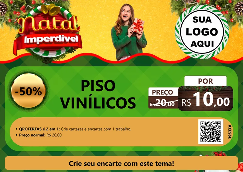 Modelo de Cartaz para Cartaz A4 Horizontal com o tema Natal Imperdível para Material para Construção