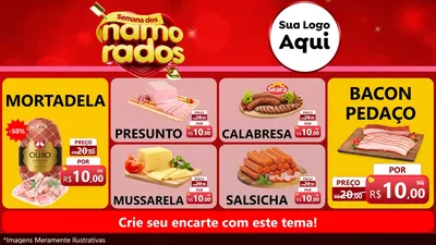Modelo de TV para TV Horizontal com o tema Semana dos namorados para Frios e Laticínios