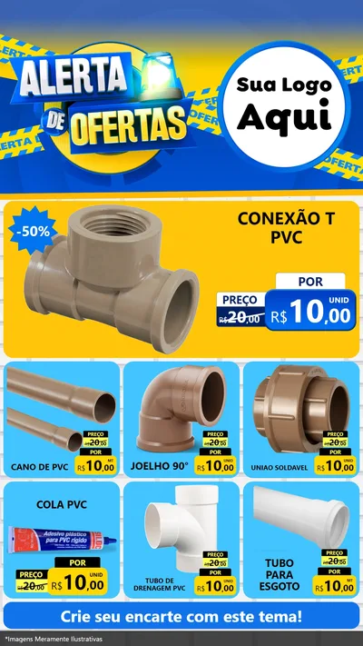Modelo de Rede Social para Stories com o tema Alerta de Ofertas para Tubos e conexões