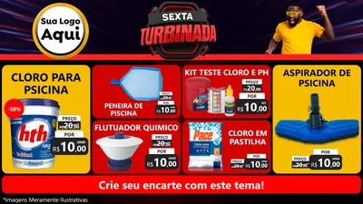 Modelo de TV para TV Horizontal com o tema Sexta Turbinada para Produtos para Piscina