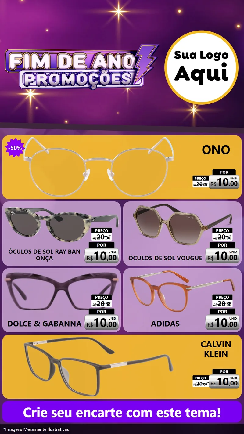 Modelo de TV para TV Vertical com o tema Fim de Ano Promoções para Óticas