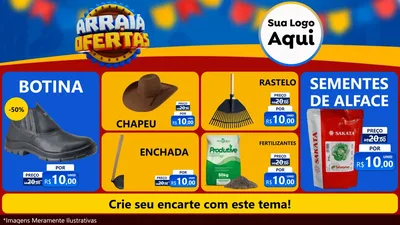 Modelo de TV para TV Horizontal com o tema Arraiá de Ofertas - Junina para Agropecuária