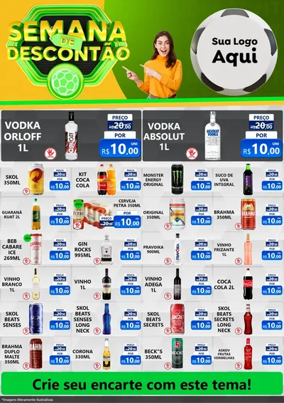 Modelo de Encarte para Encarte A4 Vertical com o tema Semana de Descontão - Copa para Distribuidora de bebidas