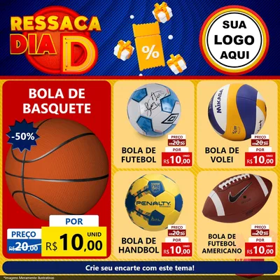 Modelo de Rede Social para Feed Facebook com o tema Ressaca Dia D para Artigos Esportivos