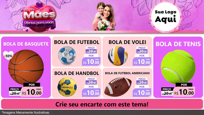 Modelo de TV para TV Horizontal com o tema Dia das Mães Ofertas para Você! para Artigos Esportivos