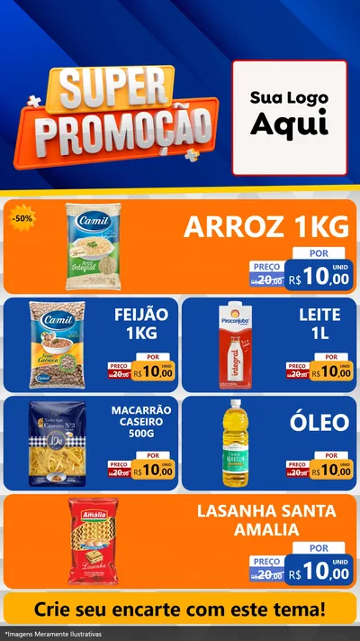 Modelo de TV para TV Vertical com o tema Super Promoção para Supermercado