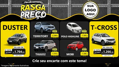 Modelo de TV para TV Horizontal com o tema Fim de Semana Rasga Preço para Concessionaria de Carros