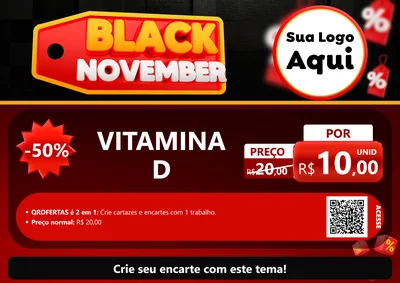 Modelo de Cartaz para Cartaz A4 Horizontal com o tema Black November para Farmácia