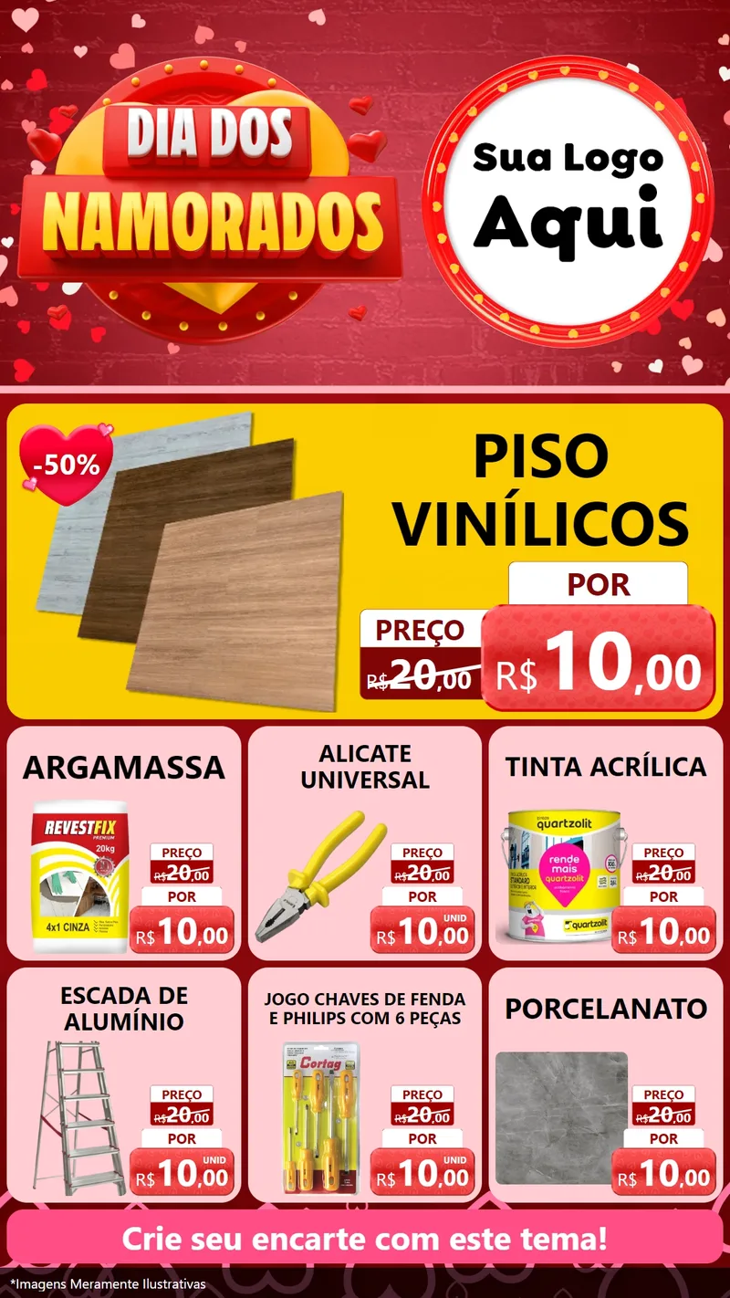 Modelo de Rede Social para Stories com o tema Dia Dos Namorados para Material para Construção