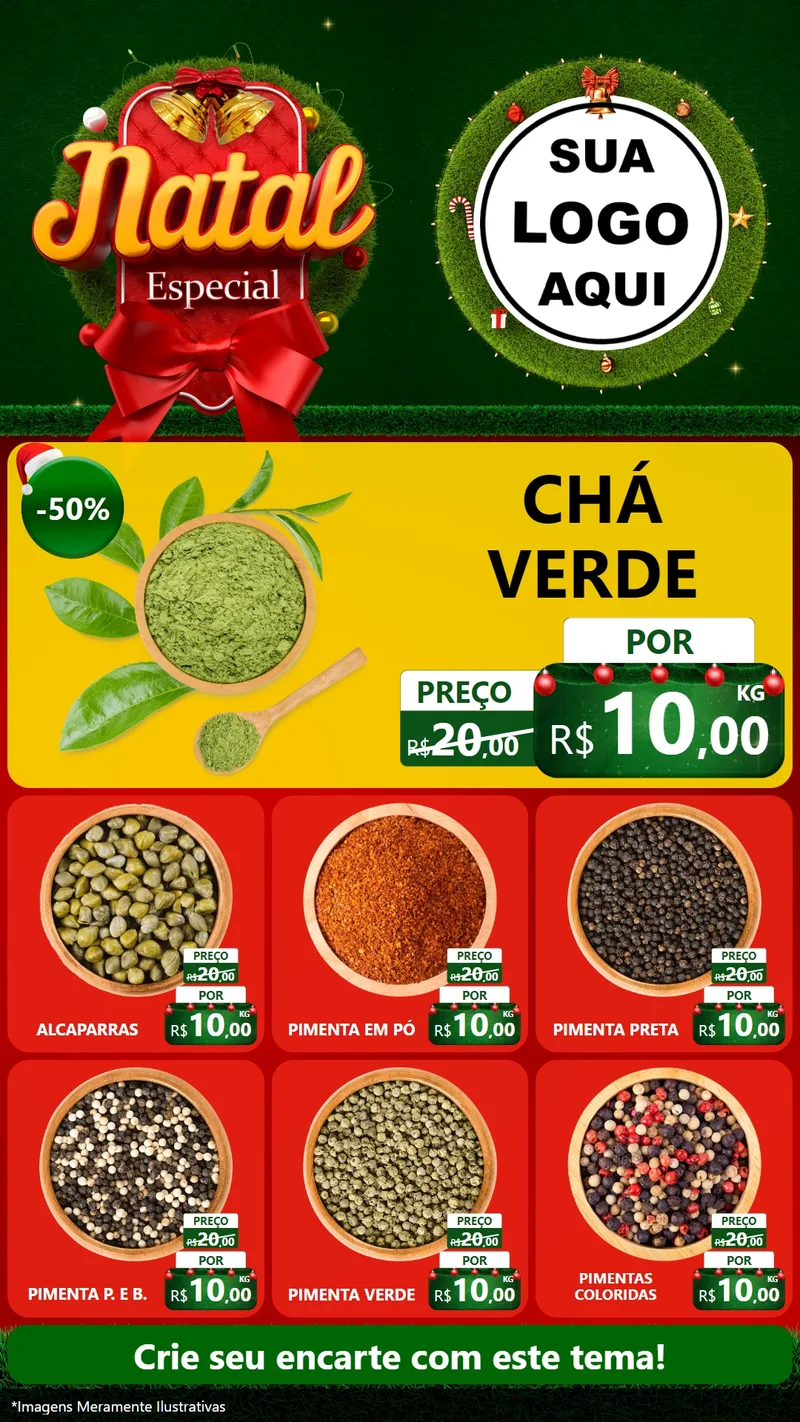 Modelo de Rede Social para Stories com o tema Natal Especial para Produtos Naturais
