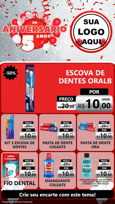 Modelo de Rede Social para Stories com o tema Promoção de Aniversário - 5 Anos para Higiene Pessoal