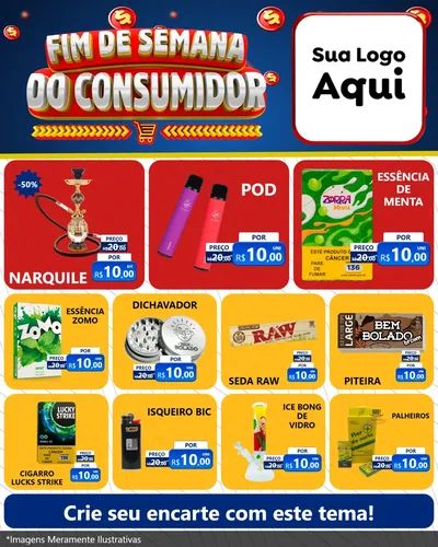 Modelo de Rede Social para Feed Instagram com o tema Fim de Semana do Consumidor para Tabacaria
