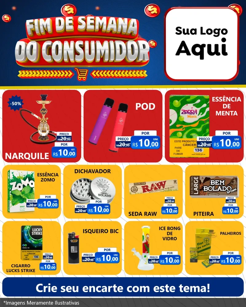 Modelo de Rede Social para Feed Instagram com o tema Fim de Semana do Consumidor para Tabacaria