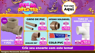 Modelo de TV para TV Horizontal com o tema Folia de Ofertas para Tubos e conexões