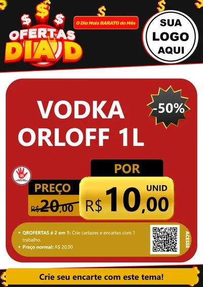 Modelo de Cartaz para Cartaz A4 Vertical com o tema Ofertas Dia D para Distribuidora de bebidas