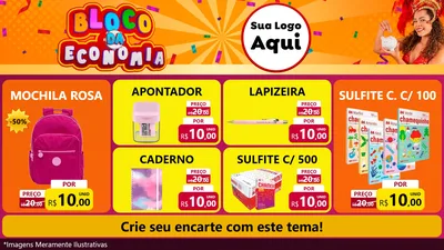 Modelo de TV para TV Horizontal com o tema Bloco da Economia para Papelaria