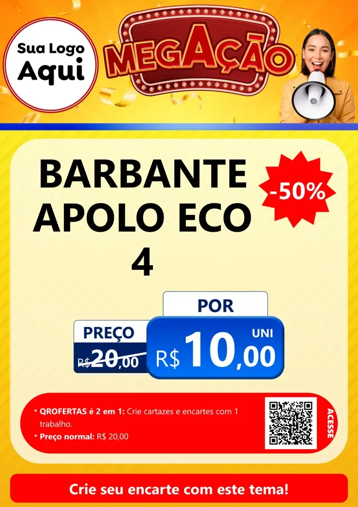 Modelo de Cartaz para Cartaz A4 Vertical com o tema Mega Ação para Armarinho e Aviamentos