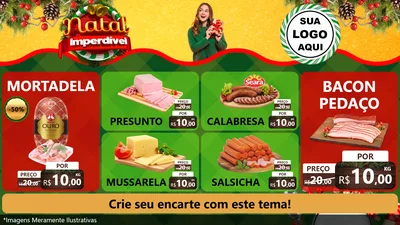Modelo de TV para TV Horizontal com o tema Natal Imperdível para Frios e Laticínios