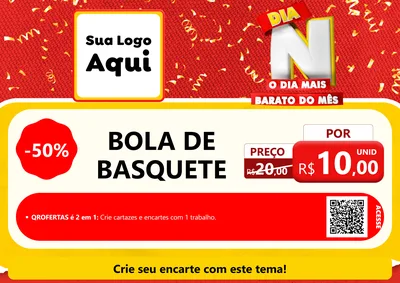 Modelo de Cartaz para Cartaz A4 Horizontal com o tema Dia N o Dia Mais Barato do Mês para Artigos Esportivos