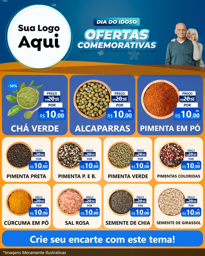 Modelo de Rede Social para Feed Instagram com o tema Dia do Idoso para Produtos Naturais