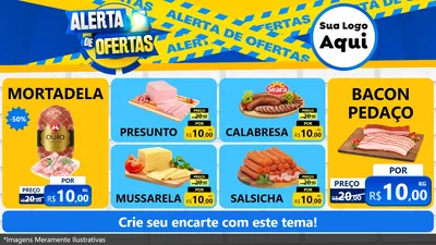 Modelo de TV para TV Horizontal com o tema Alerta de Ofertas para Frios e Laticínios