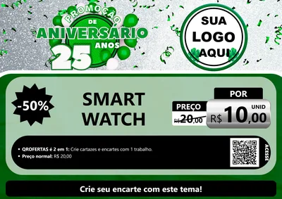 Modelo de Cartaz para Cartaz A4 Horizontal com o tema Promoção de Aniversário - 25 Anos para Informática