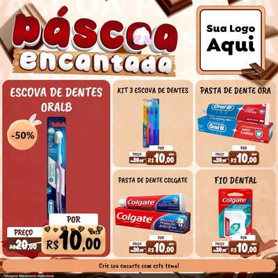 Modelo de Rede Social para Feed Facebook com o tema Páscoa Encantada para Higiene Pessoal