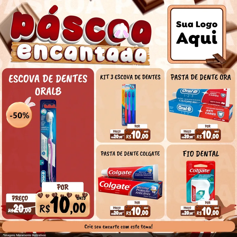 Modelo de Rede Social para Feed Facebook com o tema Páscoa Encantada para Higiene Pessoal