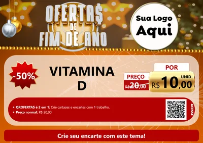 Modelo de Cartaz para Cartaz A4 Horizontal com o tema Ofertas de Fim de Ano para Farmácia