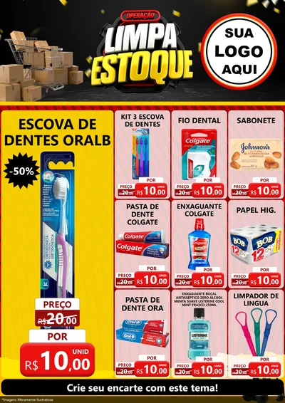 Modelo de Encarte para Encarte A4 Vertical com o tema Operação Limpa Estoque para Higiene Pessoal