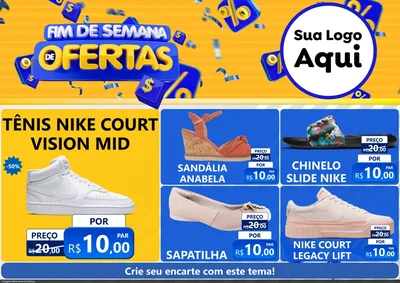 Modelo de Encarte para Encarte A4 Horizontal com o tema Fim de Semana de Ofertas para Calçados