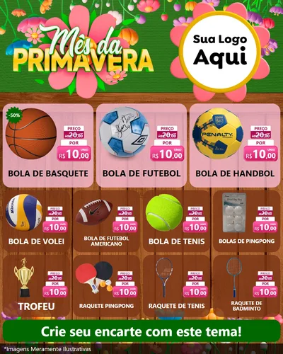 Modelo de Rede Social para Feed Instagram com o tema Mês da Primavera para Artigos Esportivos