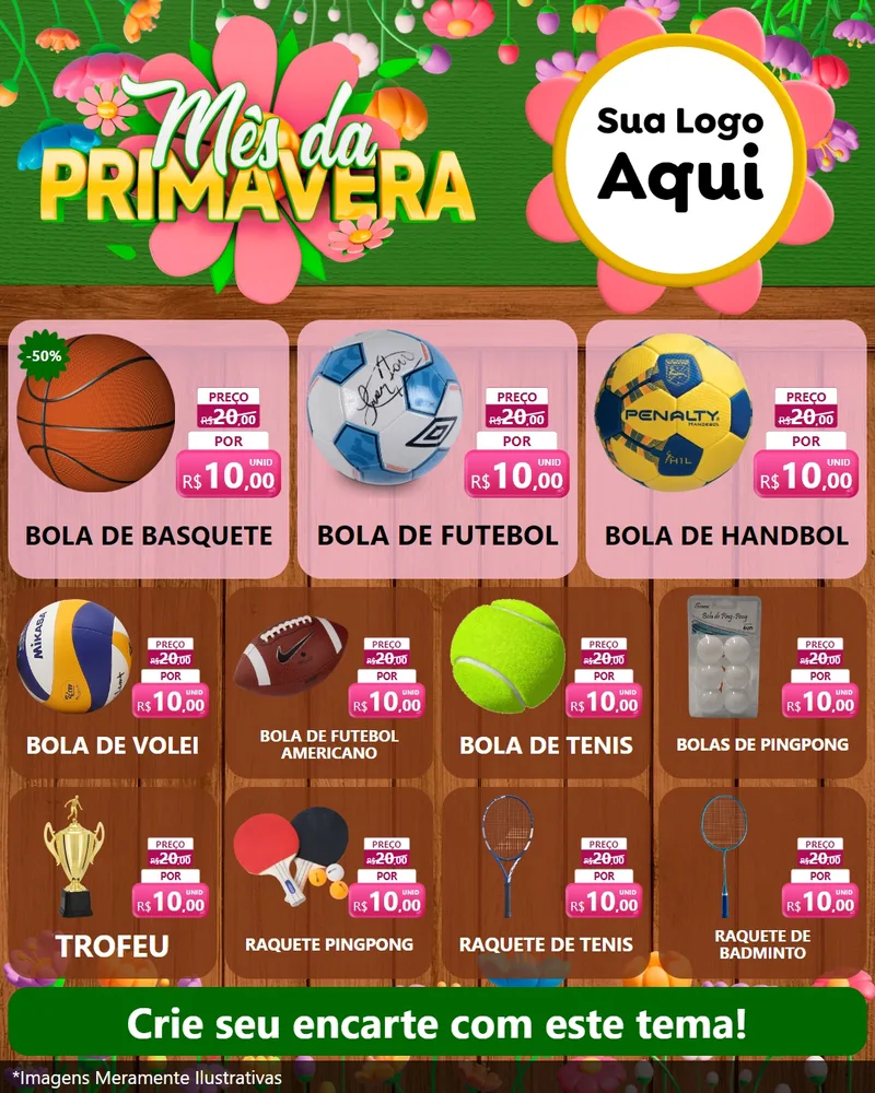 Modelo de Rede Social para Feed Instagram com o tema Mês da Primavera para Artigos Esportivos