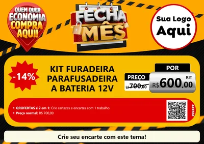 Modelo de Cartaz para Cartaz A4 Horizontal com o tema Fecha Mês para Maquinas e Ferramentas