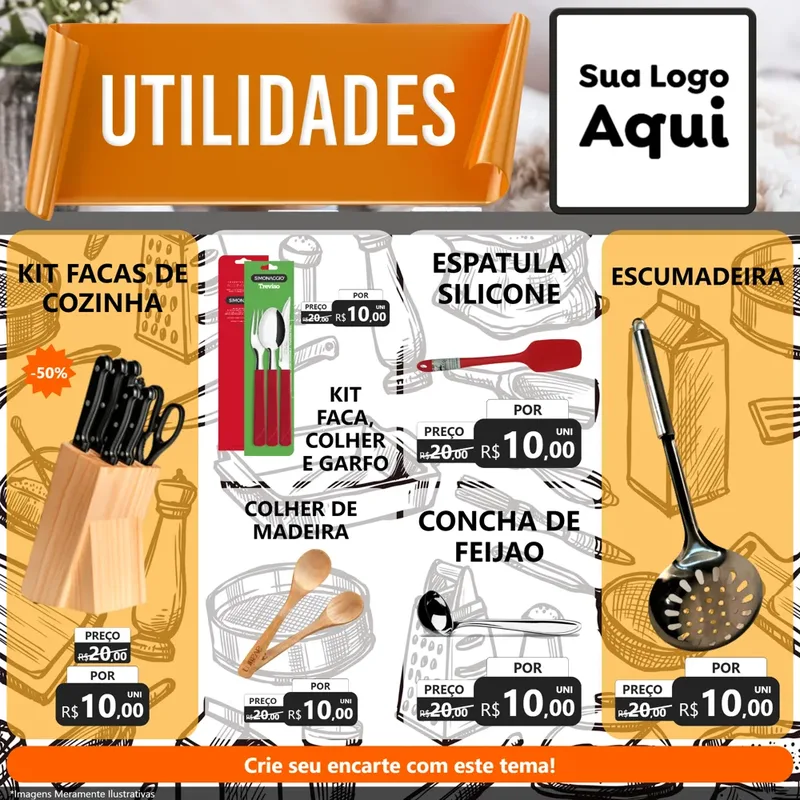 Modelo de Rede Social para Feed Facebook com o tema Utilidades para Utilidades Domésticas