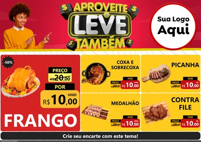 Modelo de Encarte para Encarte A4 Horizontal com o tema Aproveite e Leve Também para Assados