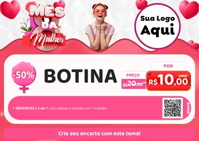 Modelo de Cartaz para Cartaz A4 Horizontal com o tema Mês da Mulher para Agropecuária
