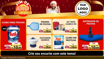 Modelo de TV para TV Horizontal com o tema Fim de Ano Premiado para Produtos para Piscina