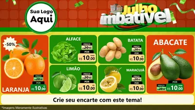 Modelo de TV para TV Horizontal com o tema Julho Imbatível para Hortifrúti