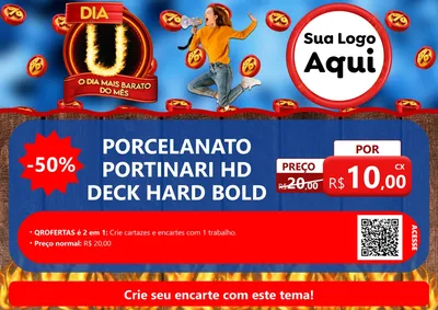 Modelo de Cartaz para Cartaz A4 Horizontal com o tema Dia U - O Dia Mais Barato Do Mês para Pisos e revestimentos