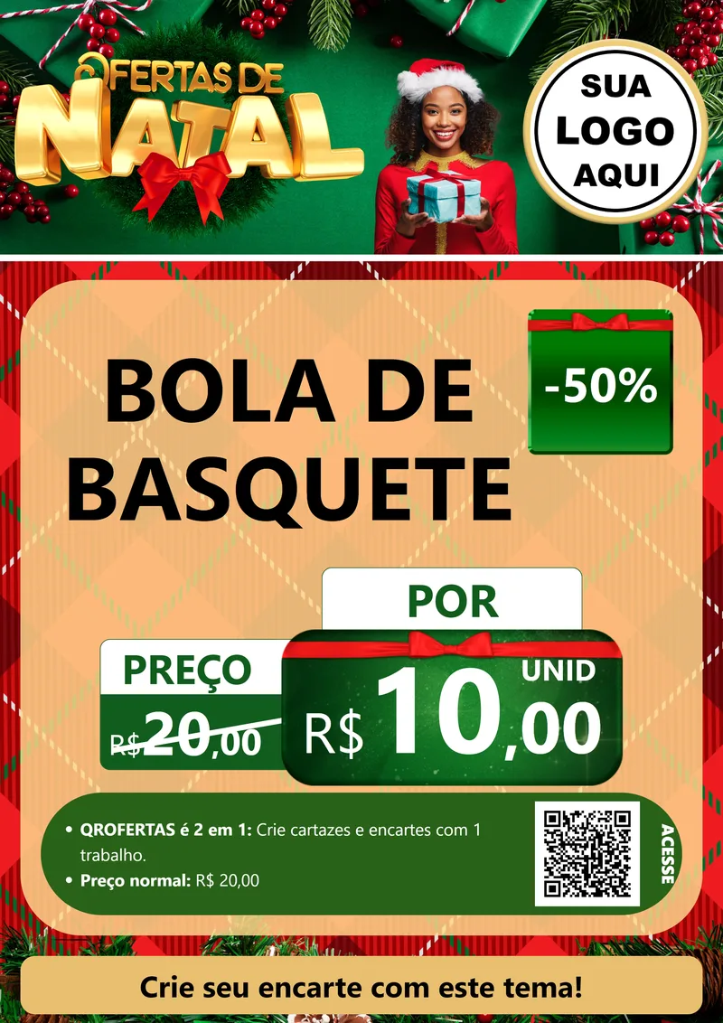 Modelo de Cartaz para Cartaz A4 Vertical com o tema Ofertas de Natal para Artigos Esportivos